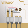 ADAPTER 2x JACK 6,3 MONO 2X GNIAZDO RCA VITALCO