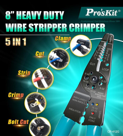 ZACISKARKA KONEKTORÓW ŚCIĄGACZ OBCINACZ CP-412G PROSKIT