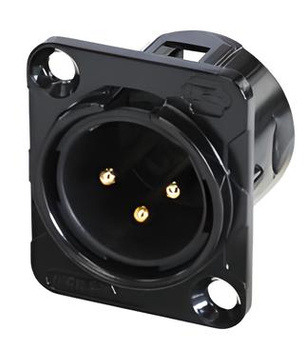 Gniazdo XLR męskie tablicowe RC3MDL-B Rean Neutrik montażowe panelowe