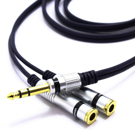 KABEL JACK 6.3 STEREO - 2 GNIAZDA 6,3 STEREO ROZDZIELACZ 3m MK77 VITALCO