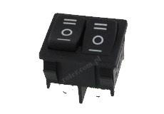 PRZEŁĄCZNIK KOŁYSKOWY PODWÓJNY ON-OFF-ON CZARNY