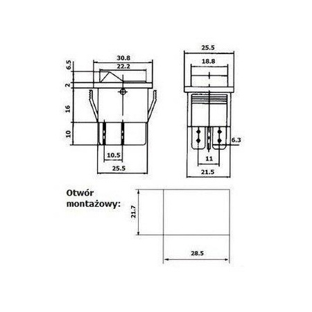 PRZEŁĄCZNIK PODŚWIETLANY AC CZERWONY 230V DUŻY