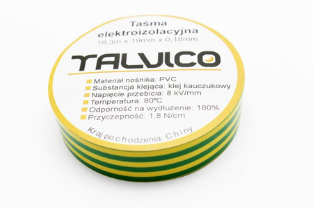 TAŚMA IZOLACYJNA SZKOT 18,3 ZIELONO-ŻÓŁTA