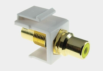 Łącznik RCA złoty keystone żółty