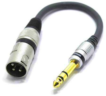 ADAPTER XLR MĘSKI WTYK JACK 6.3 STEREO VITALCO PRZEJŚCIÓWKA XLR JACK 6,3