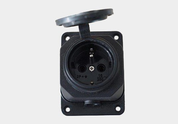 Gniazdo gumowe naścienne proste z zatyczką