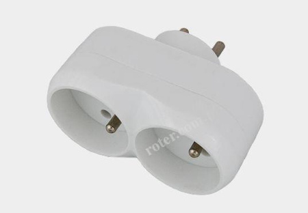 TRÓJNIK ELEKTRYCZNY ROZGAŁĘŹNIK 2 GNIAZDA Z UZIEMIENIEM  ZŁODZIEJ