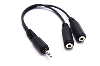 Trójnik AUX wtyk Jack 4 polowy - 2 gniazda 4 polowe Vitalco jr66