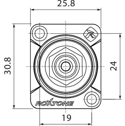 GNIAZDO PANELOWE RCA CINCH ROXTONE RF2D-B-R