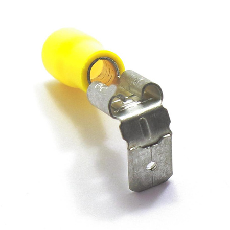 KONEKTOR 6,4 ŻEŃSKI Z ODCZEPEM ŻÓŁTY 100 SZT