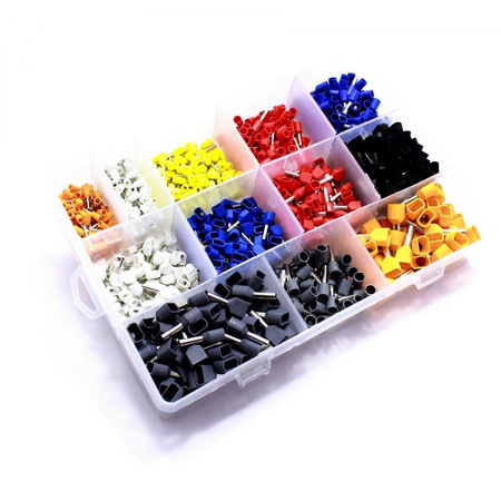 TULEJKI ZAKOŃCZENIA KABLOWE ZESTAW TULEJEK 1100 SZTUK POJEDYNCZE I PODWÓJNE