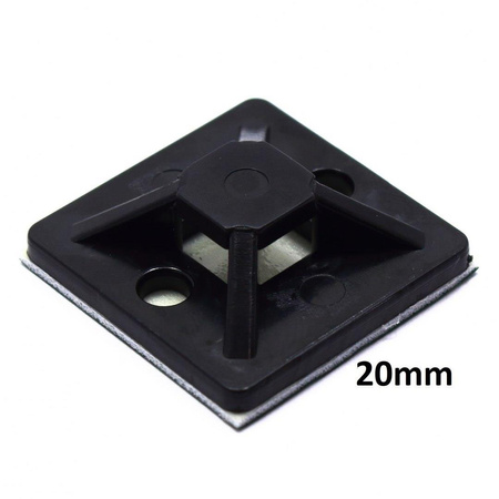 MOCOWANIE UCHWYT OPASKI ZACISKOWEJ CZARNE 20MM 100 SZTUK