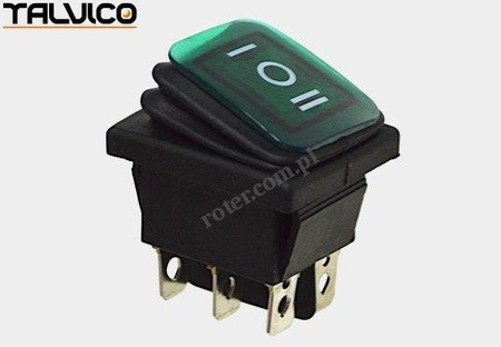 Przeł. podśw. duży AC 3poz. hermetyczny zielony