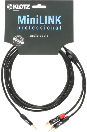 KABEL JACK 3.5 - 2X RCA 0.9m AUDIO KLOTZ