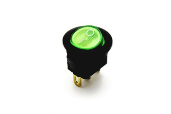 PRZEŁĄCZNIK PODŚWIETLANY OKRĄGŁY ZIELONY 230V