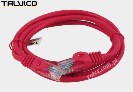 Patch cord UTP kat.5e CCA 1,0m czerwony 5P31