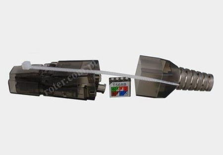 WTYK RJ45 8P8C KAT. 6a RJ-45 BEZNARZĘDZIOWY OKRĄGŁY DRUT