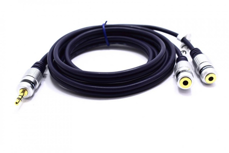 KABEL ROZDZIELACZ AUX WTYK JACK 3,5 - 2 GNIAZDA JACK JKD42 VITALCO 3M