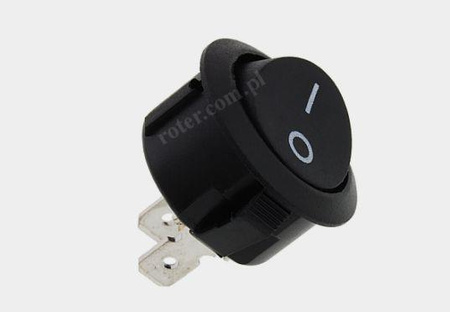 Przeł. kołyskowy okrągły 2pin/2poz 10A HQ czarny on-off