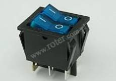 Przeł. podśw. średni podwójny 12V, niebieski