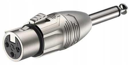 ADAPTER XLR ŻEŃSKI WTYK DUŻY JACK 6.3 MONO 6,3 ROXTONE