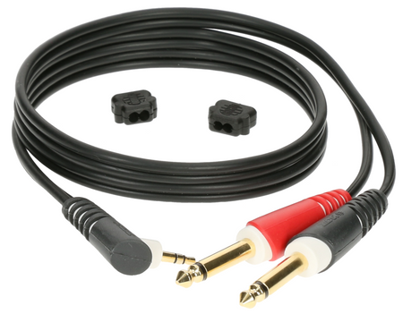 KABEL JACK 3.5 KĄTOWY- 2X JACK 6,3 1m AUDIO KLOTZ