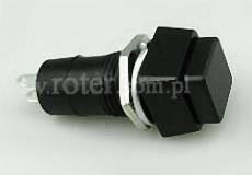 Przełącznik przyciskowy kwadratowy plastik 80A, on-off, czarny