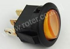 Przeł. podśw. okrągły 12V, żółty