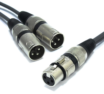 KABEL ADAPTER ROZDZIELACZ XLR ŻEŃSKI - 2X XLR MĘSKI 1,5m SPLITTER VITALCO