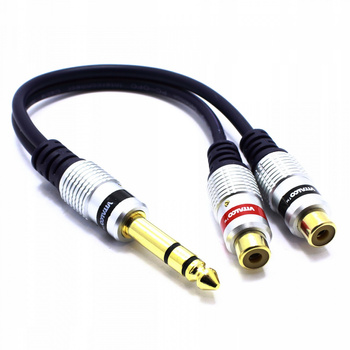 ADAPTER JACK 6,3 STEREO 2X GNIAZDO RCA VITALCO