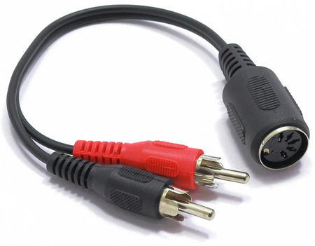 PRZEJŚCIÓWKA GNIAZDO DIN 5 PIN - 2* WTYK RCA Z PRZEWODEM VITALCO