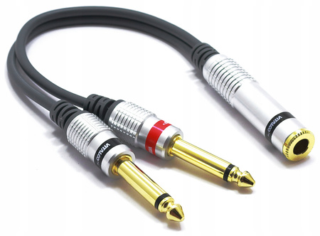 ADAPTER JACK GNIAZDO 6,3 STEREO NA 2x MONO VITALCO