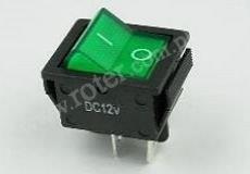 Przeł. podśw. duży 12V, zielony