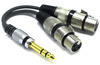 ADAPTER 2X WTYK XLR ŻEŃSKI - JACK 6.3 TRS STEREO VITALCO KABEL 6.3mm