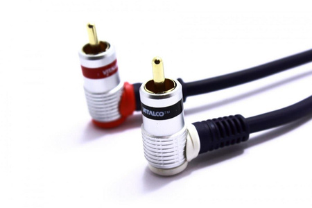 KABEL RCA KĄTOWY 2X RCA CHINCH VITALCO 10M RKD240