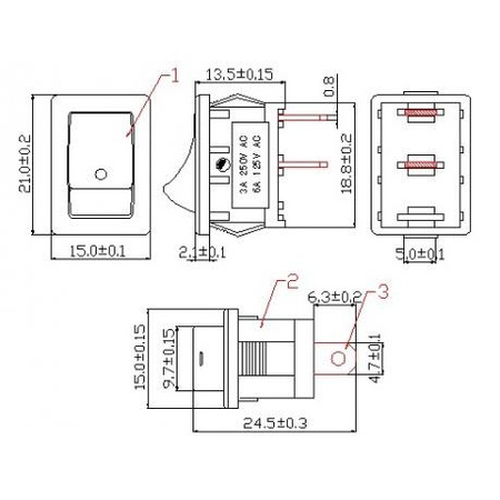 PRZEŁĄCZNIK KOŁYSKOWY ON-OFF 2PIN 2POZ VS5507 VITALCO