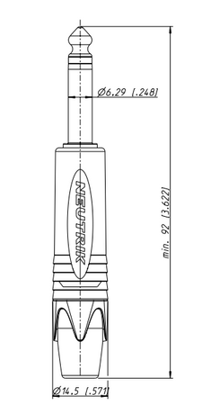 WTYK JACK 6.3 MONO NP2X-BAG NEUTRIK DUŻY JACK 6,3MM NA KABEL