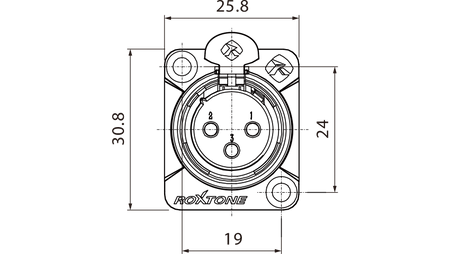 GNIAZDO XLR 3 PIN ŻEŃSKIE ROXTONE RX3FD-NT MONTAŻ