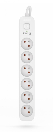 PRZEDŁUŻACZ Z UZIEMIENIEM 6 GNIAZDA 3M KERG M02407 Z WYŁĄCZNIKIEM