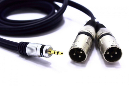 KABEL 2X XLR WTYK JACK 3.5 AUX 1,5m MK32B STEREO VITALCO