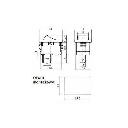 PRZEŁĄCZNIK KOŁYSKOWY 3A 250V ON-OFF MAŁY CZARNY