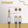 ADAPTER JACK 6,3 MONO 2X GNIAZDO RCA VITALCO