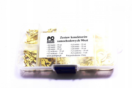 ZESTAW KONEKTORÓW SAMOCHODOWYCH 90 SZT + RURKI