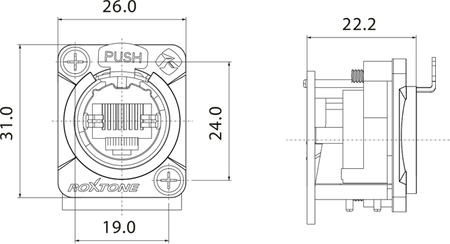GNIAZDO TYPU RJ45 ROXTONE RE8FD5H ETHERCON 5E