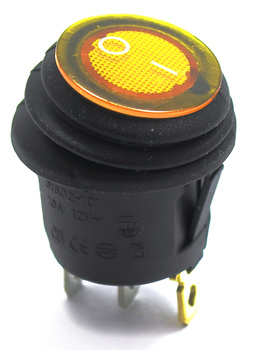PRZEŁĄCZNIK HERMETYCZNY OKRĄGŁY ŻÓŁTY 12V 20A