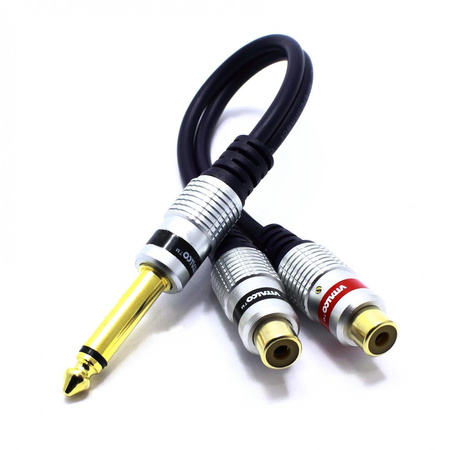 ADAPTER JACK 6,3 MONO 2X GNIAZDO RCA VITALCO