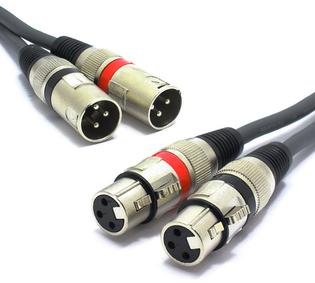 Kabel 2x XLR męski 2x gniazdo XLR Vitalco 5m wtyk męski żeński podwójny MKp32