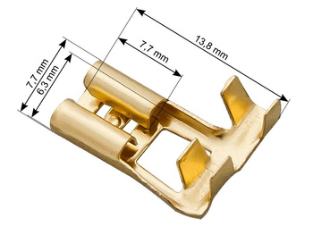 KONEKTOR NIEIZOLOWANY ŻEŃSKI 6,4 KĄTOWY