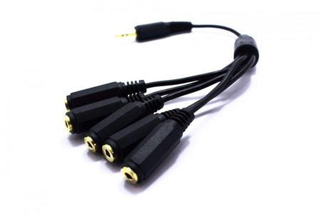 Adapter AUX wtyk Jack 3,5 5x gniazdo Jack Vitalco jr195