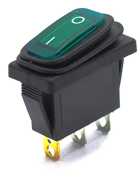 PRZEŁĄCZNIK PROSTOKĄTNY HERMETYCZNY ZIELONY 12V 20A